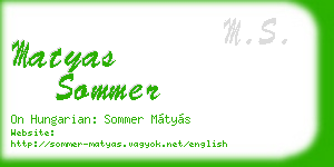 matyas sommer business card