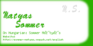 matyas sommer business card